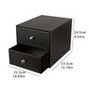 PU Leather Desktop Organizer Storage Box for Home Dresser Countertop Black