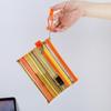 A6 Colorful Double Layer Mesh Storage Bag Daily Makeup Pouch Cosmetic Bag Portable Card Holder Earphone Organizer Coin Purse