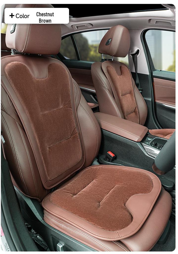 Universal Thickened Flannel Car Seat Cushion Set for All Seasons (3-Piece)