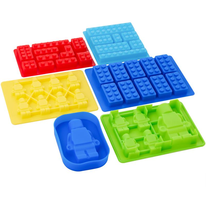 1/6PCS Robot Ice Cube Tray Silicone Mold Candy Moulds Chocolate  For Kids Party and Baking Minifigure Building Block  Themes