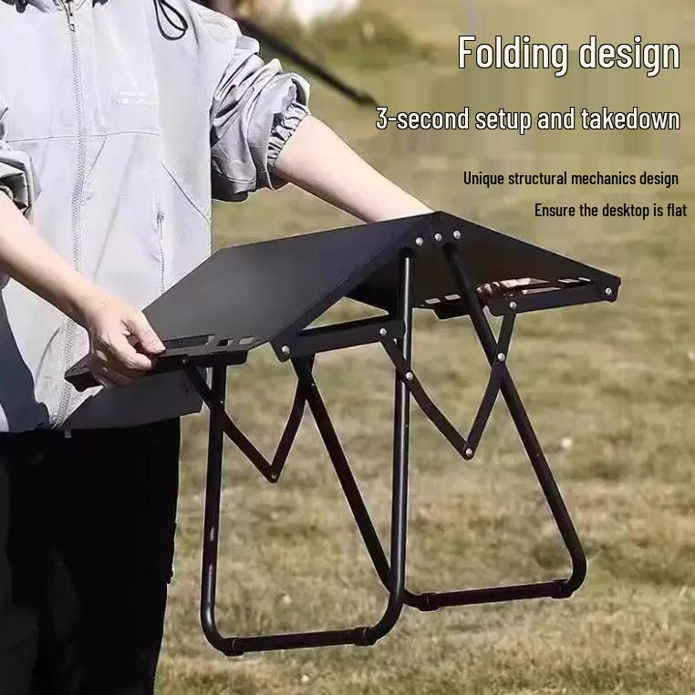 Lightweight Portable Outdoor Folding Camping Table - Tactical Multi-functional IGT Tea & Picnic Table for Field Cooking.