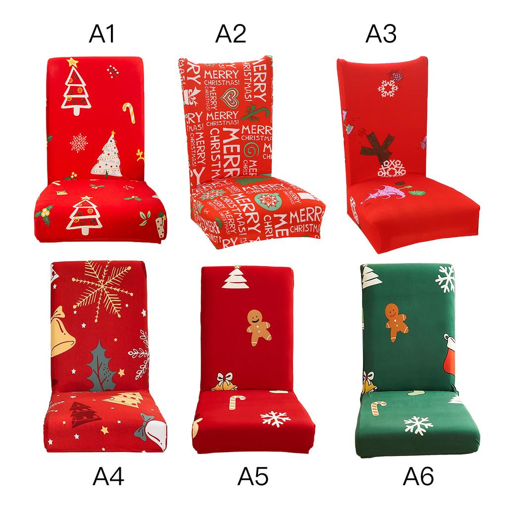 4pcs Chair Cover Christmas Gift Pattern Elastic Modern Simple Dining Chair Cover for Hotel Dining