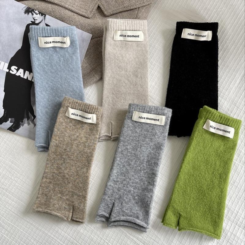 Long Fingerless Mittens Women's Winter Warmer Gloves Fashion Arm Sleeves Casual Goth Wrist Sleeves Christmas Glove