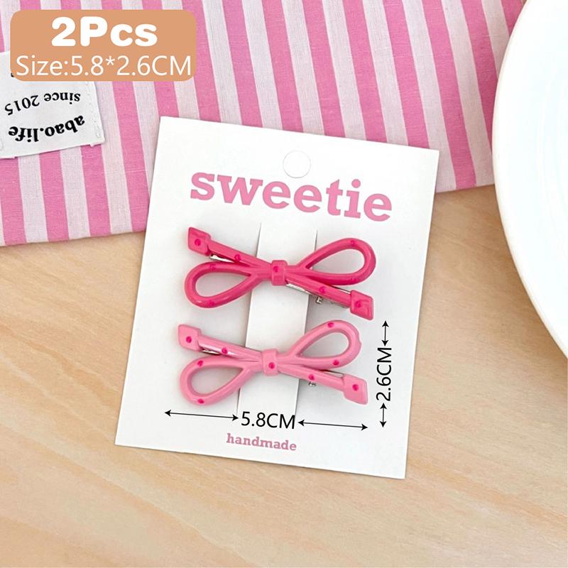 2Pcs Cute  Bowknot Hairpin For Women Girls Sweet Versatile Hair Accessories Headwear Diy Hair Styling Tools Gifts
