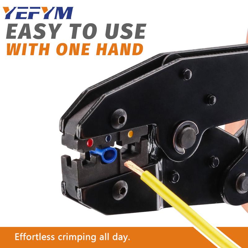 Crimping Tool For Insulated Electrical Connectors - Ratcheting Wire Crimper - Wire Crimp Tool 22-10 AWG(0.5-6mm)