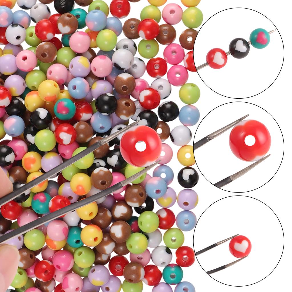 30/60PCS Acrylic Mixed Color Round Loose Beads for DIY KeyChains Jewelry Making Necklace Bracelet Accessory