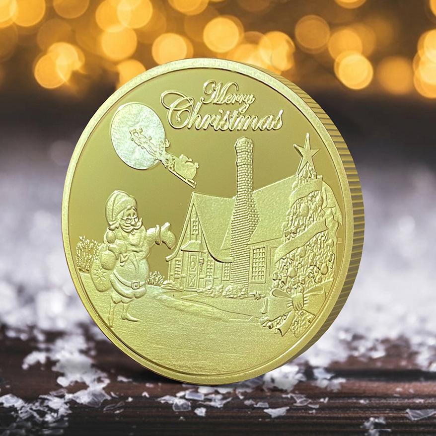 Christmas Snowman Colored Coins, Elizabeth Commemorative Medal Silver Coins, Christmas Eve Gifts, Tooth Fairy Colored Silver Coins