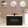 1 Wooden Multi-purpose Sanitary Box with Elegant Lid and Environmentally Friendly Storage Decoration Bathroom 20 * 13 * 13cm