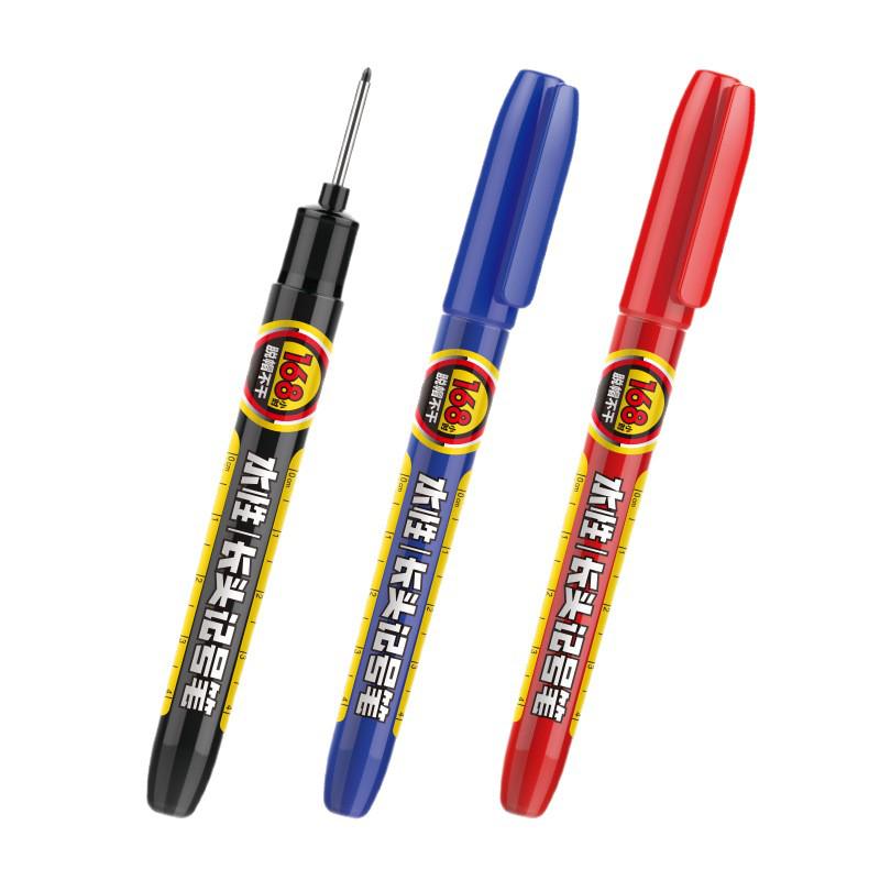 Long Tip 20mm Black Waterproof Deep Hole Marker for Woodworking and Tile