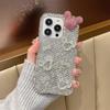 Trendy Rhinestone Kitty Bow Case for iPhone 11, 15, & 17 Pro Max - Shiny Design for Women
