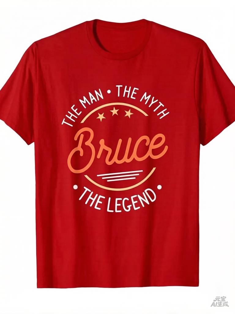 2025 Bruce Huunisex God Legend Tshirt Khmer Material Soft Breathable Round Neck Short Sleeve Top