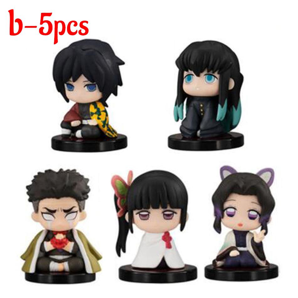 Q Posket Figure Demon Slayer Mini Figurine 5Pcs 10Pcs 12Pcs 15Pcs Sets Kimetsu No Yaiba Small PVC Dolls Desktop Decora