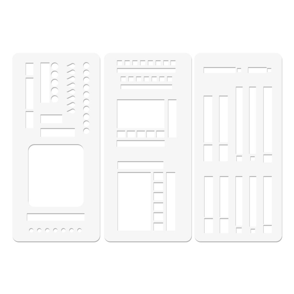 Flexible Record Template with Dot Grid Templates Planner Stencils Reusable Handmade Stencil Set for Boxes Lines & Daily Planning