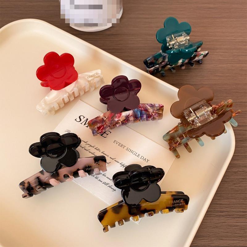 Korean New Style Acetate Flower Hairpin Female Back of The Head High-end Light Luxury Style Hairpin Hair Clip Headdress