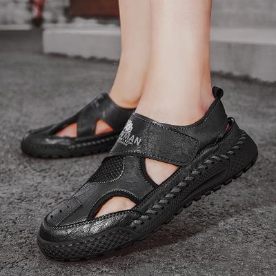 2024 New All-match Male Casual Shoes Lightweight Outdoor Men Leather Sandals for Men Beach Shoes Breathable Men's Summer Sandals