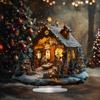 Bohemian Acrylic Christmas Scene Decoration - Multifunctional Christmas Tabletop Display for Home, Office, Cafe