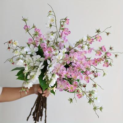 1 szt. Sztuczna roślina, realistyczna fałszywa gałąź kwiatowa z pąkami, DIY wystrój ślubny/domowy/kuchenny,