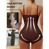 Damen Bequemer Atmungsaktiver Frontknopf-Bodysuit Einfarbige Bauchkontrolle Po-Anhebende Formgebende Jumpsuit