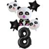 Xiaohongshu Panda Balloon Cute Panda 1-10 Birthday Party Decoration Arrangement Aluminum Film Balloon