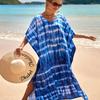 2022 Multicolored Kaftan Bohemian Printed V-neck Batwing Sleeve Street Wear Maxi Dress Women Beach Wear Swim Suit Cover Up Q1342