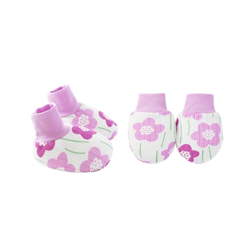 No Scratch Mittens Socks Set Toddler Mitts Baby Mittens Cotton Gloves Footwear Baby Breathable Gloves for Boys Girls