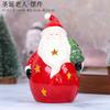 Christmas, Ceramic Small House, Snowman, Deer, Old Man, Hollow Design, Christmas Handicraft Ornaments, LED Light Atmosphere Decoration, Small Gift