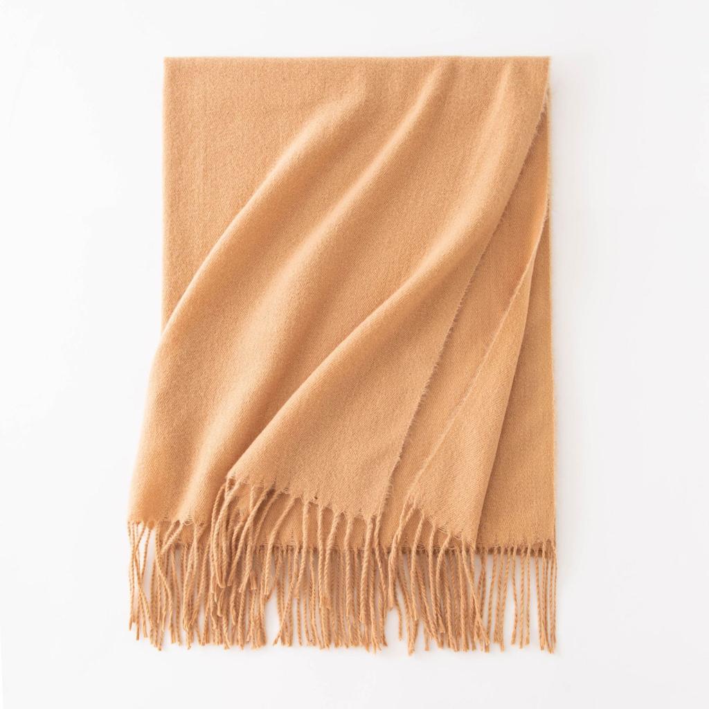 Cashmere Feel Solid Color Women's Imitation Cashmere Scarf Spring Atmosphere Korean Style Versatile Mid Length Shawl Scarf