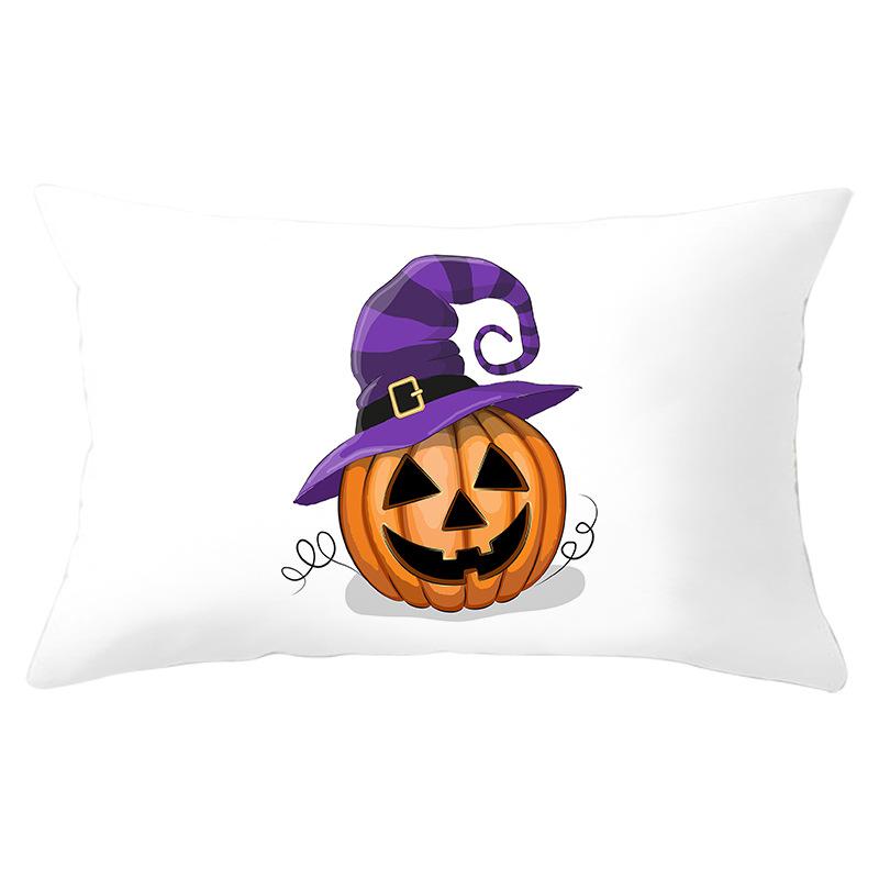 Halloween Cartoon Print Series Peach Skin Waist Pillow Cover Sofa Cushion Cover