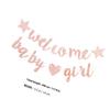 Welcome Baby Banner Glitter Paper Gender Reveal Party Decoration Hanging Flag Baby Shower Birthday Party Supply