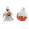 European & American Halloween Ghost & Pumpkin Couple Resin Decorations – Cute Festival Gifts for Living Room