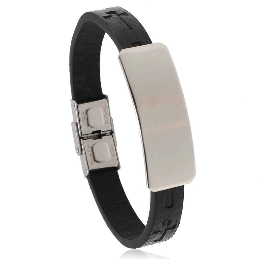 Accessories Men'S Hip Hop Stainless Steel Personality Bracelet Diy Titanium Steel Light Plate Men'S Bracelet Bracelet