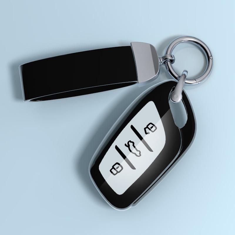 Roewe RX5 Plus Car Key Case with Full Wrap and Buckle for Men, Compatible with i6, Ei5, Clever, RX8, RX3 Models