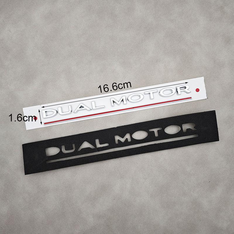 3D Letter Dual Motor Underlined Emblem Badge Car Rear Trunk Decal Sticker for Tesla Model 3 X Y S Decorative Auto Accessories