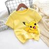 Pokemon Pikachu Cartoon Boys Girls T-shirt Short-sleeved Cotton O-neck T-shirt Casual Clothes Oversized Kids/Adult Tops