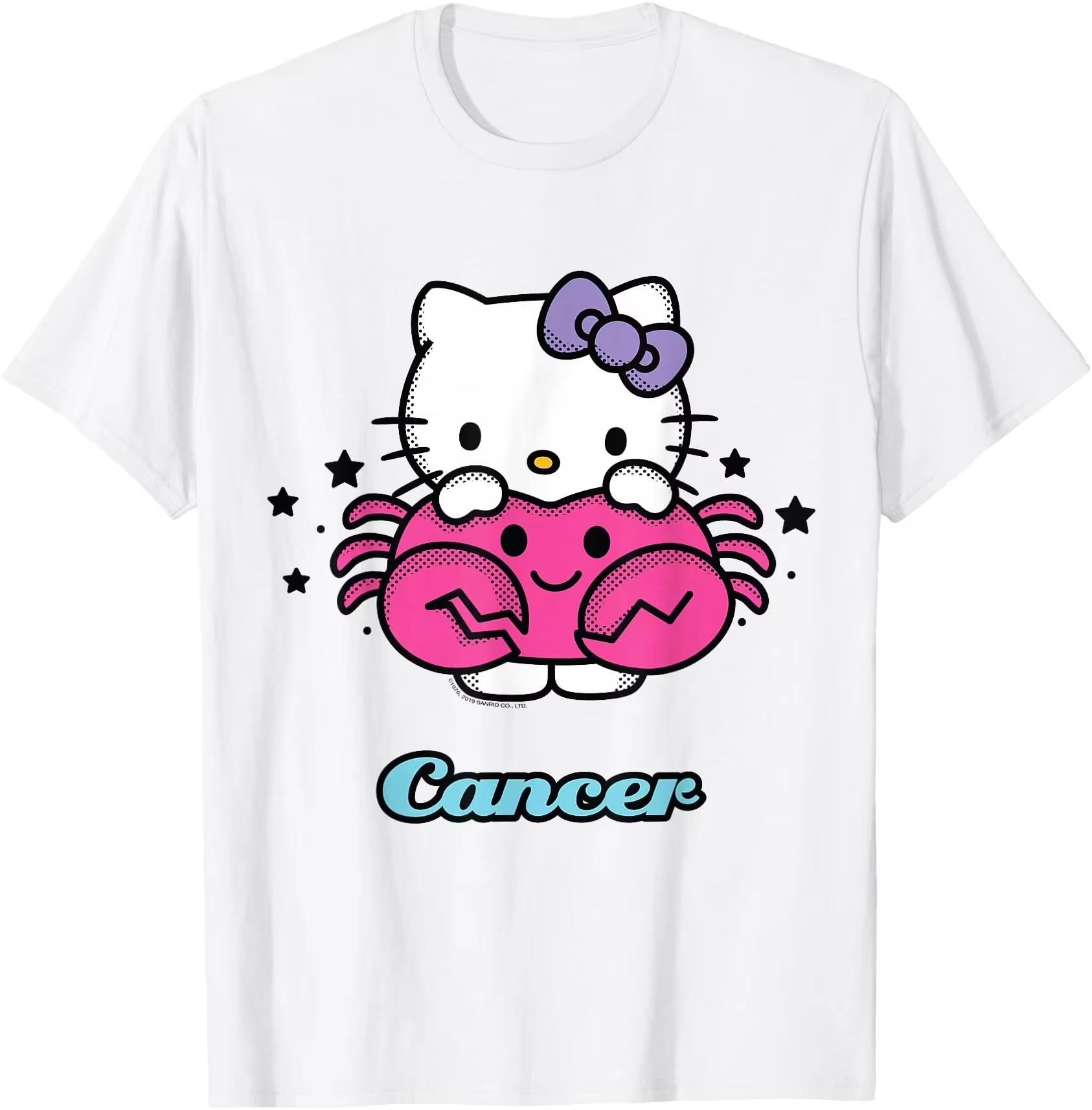 

2026 new Summer HelloKitty Cartoon Graphic Tee Casual Short Sleeve Cotton Tops for Adults Kids Lovely Kawaii Streetwear Style S