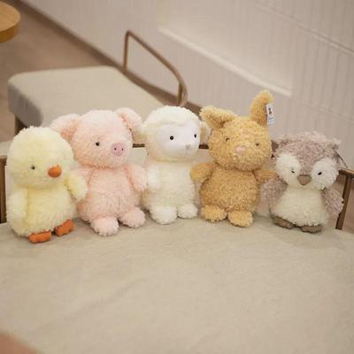 Cute Animal Plush Toy Set: Chicken, Rabbit, Owl, Pig, Sheep Dolls