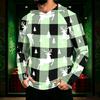 Men's Long Sleeve Hooded Sun Shirt with Christmas Print