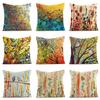 Vintage Bird Oil Painting Pattern Throw Pillow Cover With Short Plush Print For Living Room Sofa Decoration Cushion Cover
