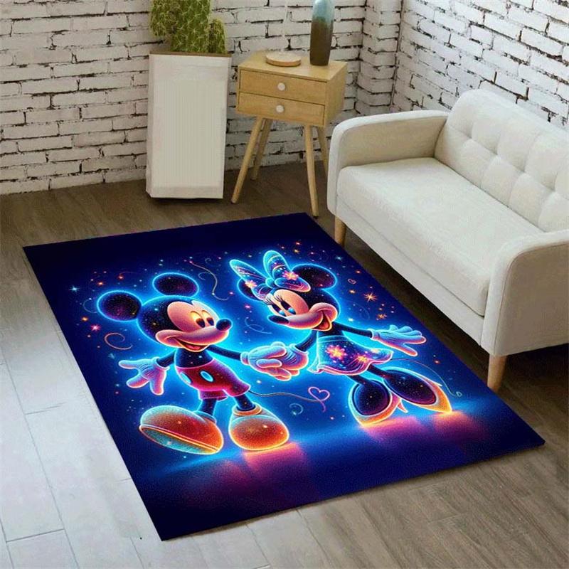 1pc Mickey Pattern Area Rug Soft Flannel Floor Mat for Living Room,Office,Bedroom and Carpet