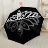 Queen Crown Roses Stars Automatic Umbrella Compact 8 Rib Design Foldable Design Travel Essential Fashionable Accessory