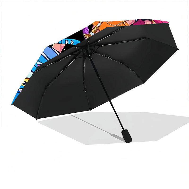 1 pz HUNTRX, Ombrello Pieghevole Automatico con Personaggi, Plastica e Ferro Resistenti, Leggero per Uso Esterno Quotidiano 023