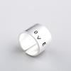Classic Vintage  Sterling Color For Women Plain Simple Style Letter Adjustable Finger Finger Ring Event Gathering Jewelry Jz396Vintage Rings