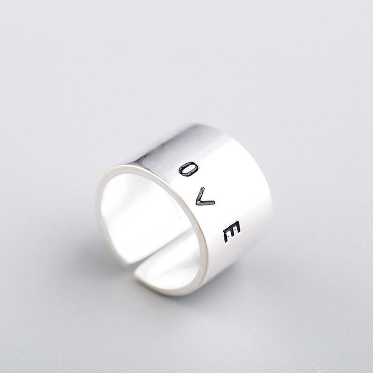 Classic Vintage Sterling Color For Women Plain Simple Style Letter Adjustable Finger Finger Ring Event Gathering Jewelry Jz396Vintage Rings