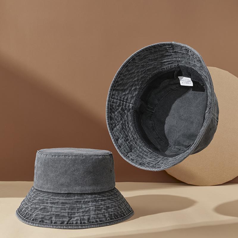 New Retro Denim Fisherman Hat Men and Women Fashion Short-brimmed Harajuku Literary All-match Cotton Luxury Panama Bucket Hat