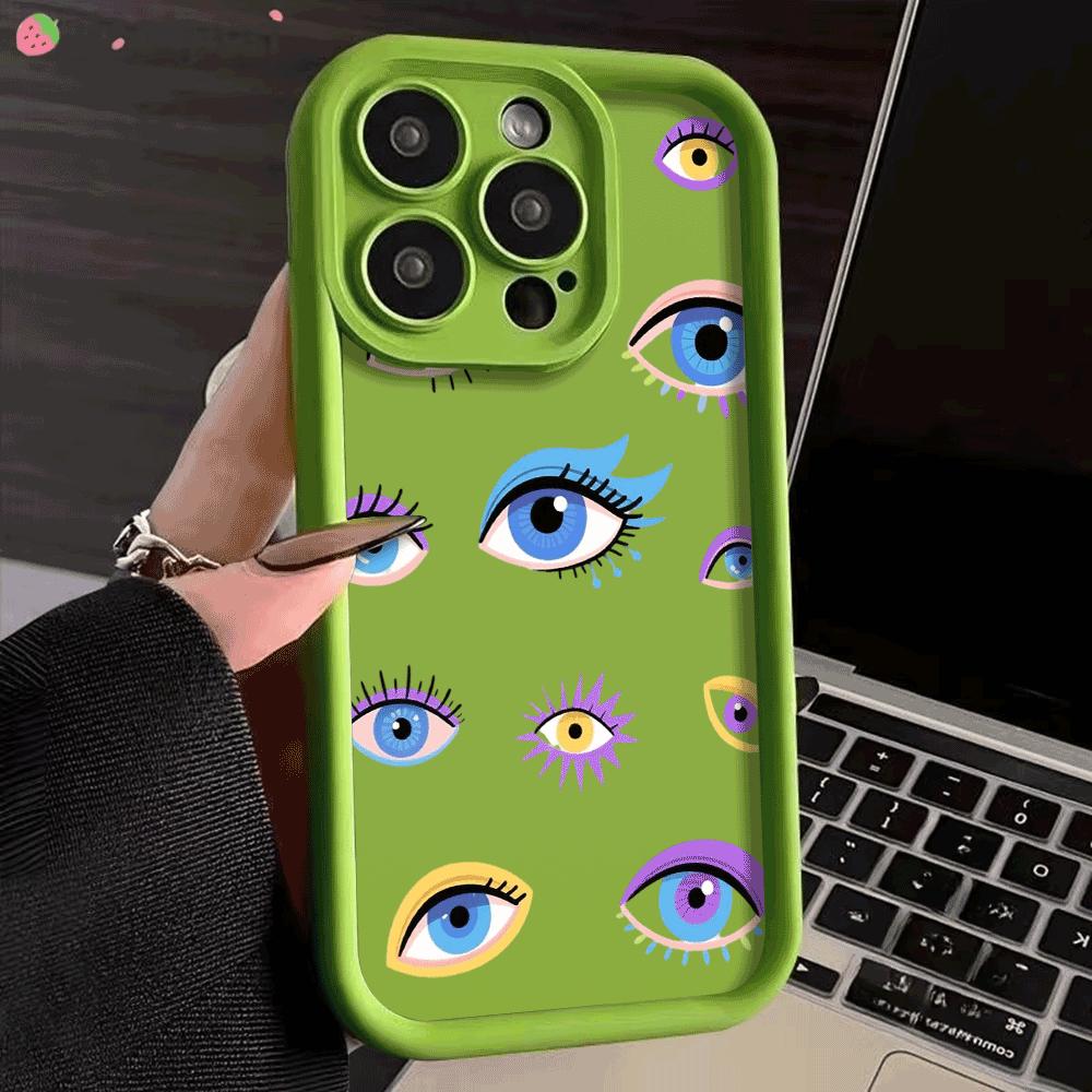 Colorful Whimsical Eye Illustrations Phone Case for iPhone 16 15 14 13 12 11 Pro Max Plus Anti Scratch, Gel Flexible Protective
