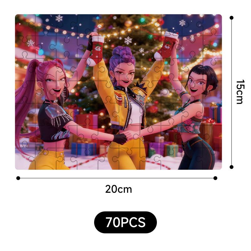 New Kpop Demon Hunters 20*15Cm Jigsaw Puzzle Toys Rumi Mira Zoey Huntrix Character Pattern Board Game Home Decor Children Gifts