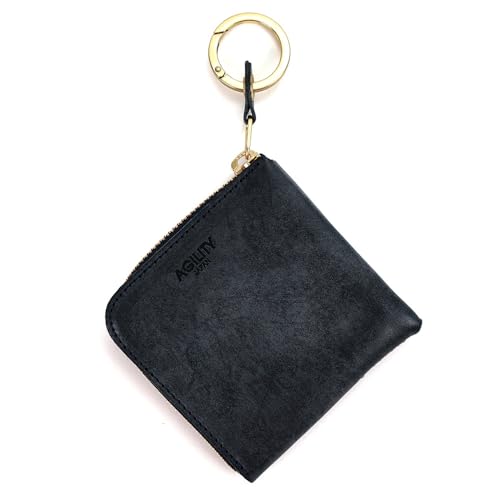 AGILITY affa 'Posh Short' L-shaped zipper mini wallet, compact wallet, bi-fold wallet, small, mini, leather.