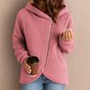 Women's Loose Fashion Lambswool Long Sleeve Zippered Hooded Sweatshirt Jacket