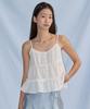 CITYBREEZE Tiered Shirred Sleeveless Top_White