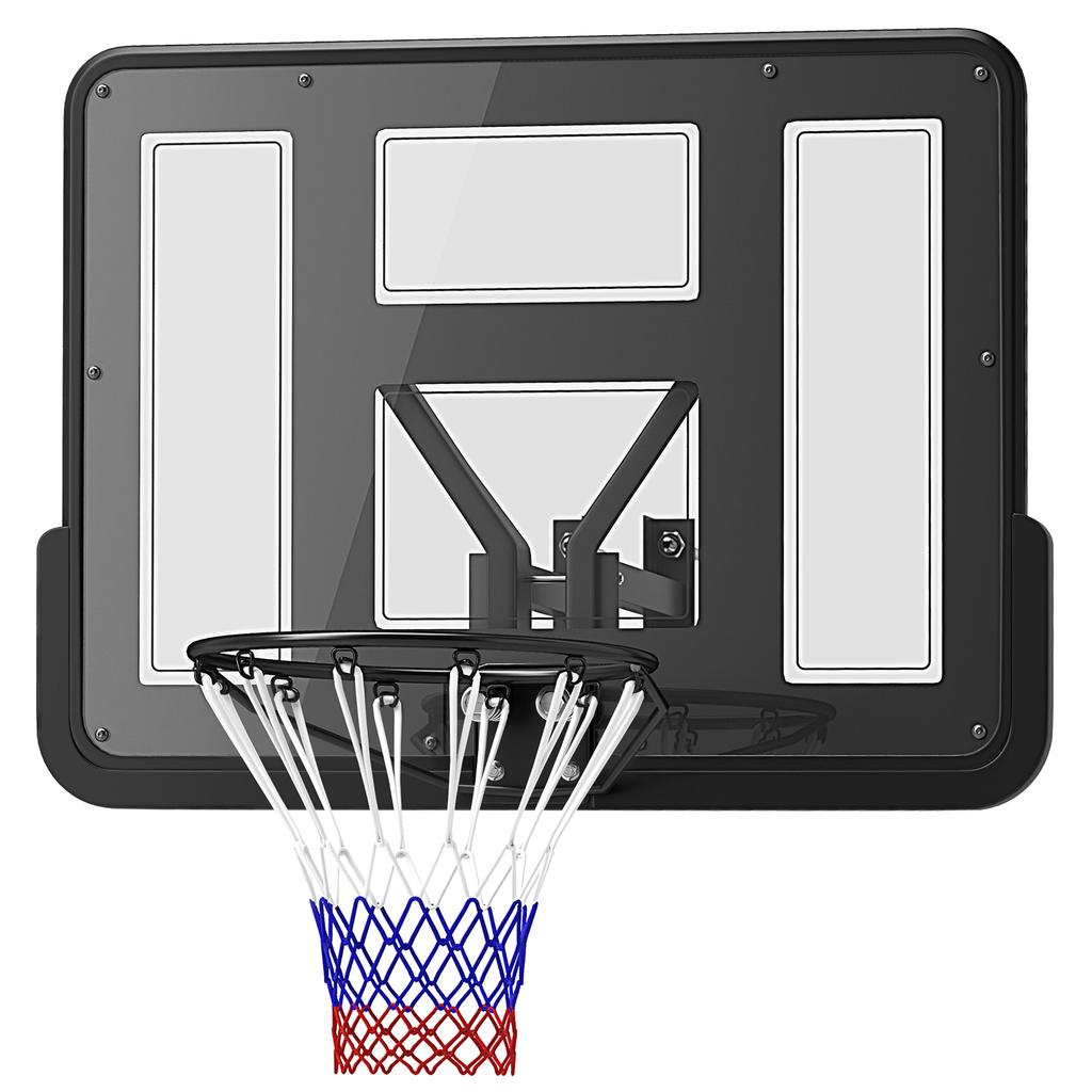 Wandmontierter Basketballkorb, Reißfestes Netz, Wetterfest, Langlebig, für den Innen- und Außenbereich, Schwarz